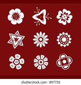 Vector design elements: Flowers (p.1) To see all design elements, search by keyword: "agb-des"