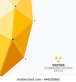 Vector Design Elements for graphic layout. Abstract background template with yellow triangles and polygons for business and communication in polygonal style with hi-tech concept. Modern poster.