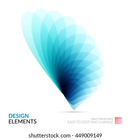 Vector Design Elements for graphic layout. Modern Abstract background template with blue soft flower shapes and wave gradient elements for business and beauty with beautiful overlap effect.