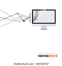 Vector design elements for graphic layout. Modern Abstract background template with geometric shapes and lines for business concept with communication and connection concept in clean minimal style
