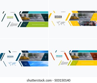 Vector design elements for graphic layout. Modern abstract background template with dynamic diagonal geometric shapes for business, construction in clean minimal style. Set.