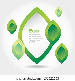 Vector design elements green ecological theme. Place for text