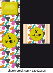 Vector design elements and icon in vintage style for soap package.