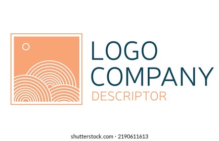 Vector of design elements and illustrations in simple minimalist linear style - square abstract forms and shapes - logo design templates, badges and stickers for posters, prints, banners