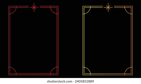 Vector of design elements and illustrations in simple linear style - boho arch logo design elements and frames for social media stories and posts