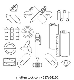 vector design elements of infographics linear pattern on a white background