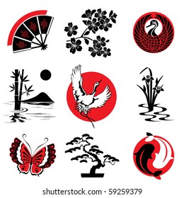 vector design elements in the Japanese style