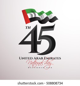 vector design elements labels badges on the theme of independence Day of the United Arab Emirates. happy national day. December 2nd 45th anniversary