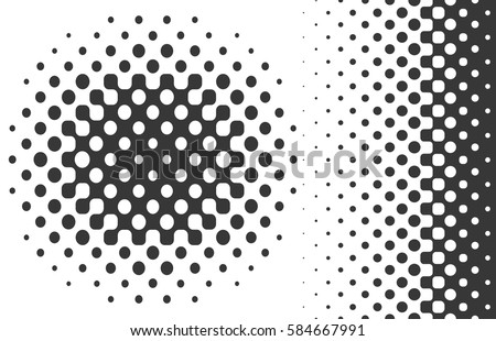 Vector design elements. Linear and radial gradient halftones.