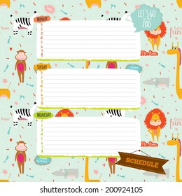 Vector design elements for notebook, diary, stickers and other template design. Cute and cartoon illustration, ready for your message. School accessories.