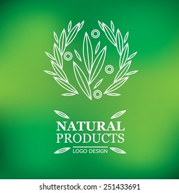 Vector design elements for organic natural logos