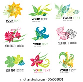 Vector design elements for organic natural logos