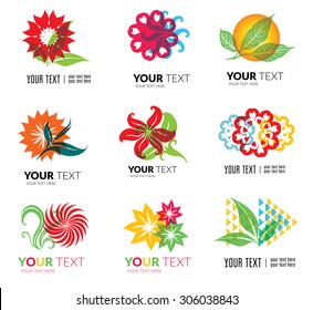 Vector design elements for organic natural logos