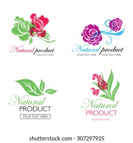 Vector design elements for organic natural logos