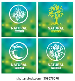 Vector design elements for organic natural logos
