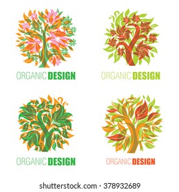 Vector design elements for organic natural logos