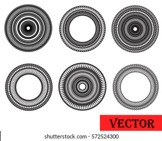  vector design elements. Round ornament decoration. abstraction shape