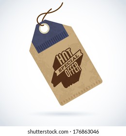 Vector design elements of sale label on vintage paper tag