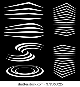Vector design elements set - abstract industrial buildings icons and logo
