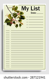 Vector design elements for shopping, reminder, personal list, notebook, diary, organizer and other school template design. illustration note papers