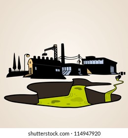 Vector design elements, silhouettes of  landscapes