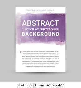 Vector design elements template for business brochure, leaflet, poster or flyer on colorful watercolor background