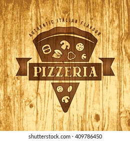 vector design elements template for seal seal of pizza or pizzeria on classic retro new timber scene that make a difference in your new design cut classical quick rapid original italy isolated concept