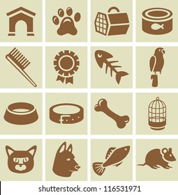 Vector design elements for veterinary  - collection of icons with dog and cat