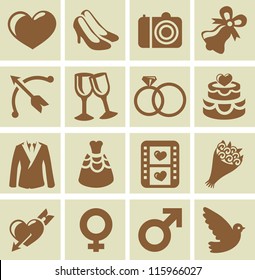 Vector design elements for wedding cards and invitations  - collection of icons with icons