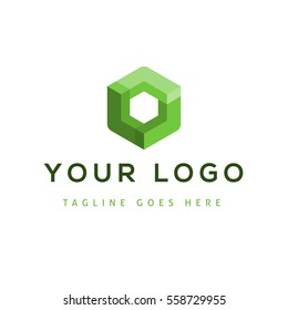 Vector design elements for your compani logo, abstract green icon. Modern logotipe, business corporate template letter.