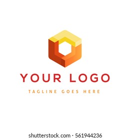 Vector design elements for your compani logo, abstract red icon. Modern logotipe, business corporate template letter.