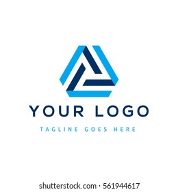 Vector design elements for your compani logo, abstract blue icon. Modern logotipe, business corporate template letter.