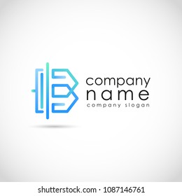 Vector design elements for your company logo, abstract blue and green icon. Modern logotype, business corporate element