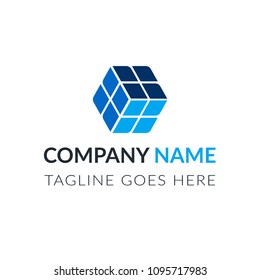 Vector design elements for your company logo, abstract blue icon. Modern logotipe, business corporate template.