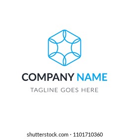 Vector design elements for your company logo, abstract blue icon. Modern logotipe, business corporate template.