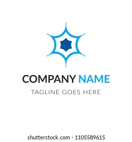 Vector design elements for your company logo, abstract blue icon. Modern logotipe, business corporate template.