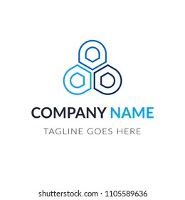 Vector design elements for your company logo, abstract blue icon. Modern logotipe, business corporate template.