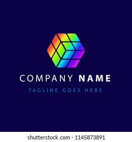 Vector design elements for your company logo, abstract colored icon. Modern logotipe, business corporate template.