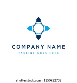 Vector design elements for your company logo, abstract blue icon. Modern logotipe, business corporate template.