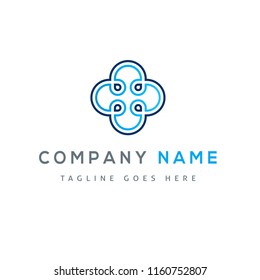 Vector design elements for your company logo, abstract blue icon. Modern logotipe, business corporate template.