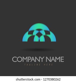 Vector design elements for your company logo, abstract green blur icon. Modern logotipe, business corporate template. 