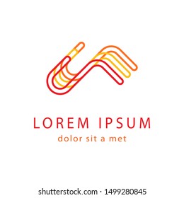 Vector design elements for your company logo, abstract red icon. Modern logotype, business corporate template.