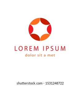 Vector design elements for your company logo, abstract red icon. Modern logotype, business corporate template.