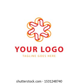 Vector design elements for your company logo, abstract red icon. Modern logotype, business corporate template.