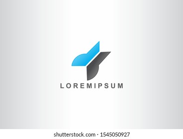 Vector design elements for your company logo, abstract blue and black icon. 