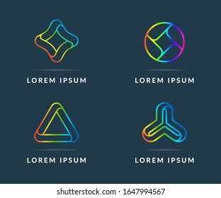 Vector design elements for your company logo, set of color icons. Modern logotype, badges creative design