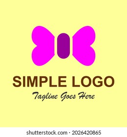 Vector design elements for your company logo, pink bow tie icon, modern, simple and minimalist logotype, business company template