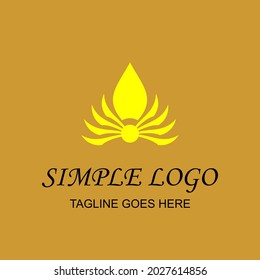 Vector design elements for your company logo, yellow insect shaped logo, modern, simple and minimalist logotype, business company template