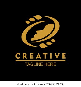 Vector design elements for your company logo, logo or semicircle element and silhouette of human face, modern, simple and minimalist logotype, business company template