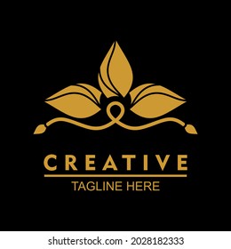 Vector design elements for your company logo, easy to remember leaf and rope logo, modern, simple and minimalist logotype, business company template